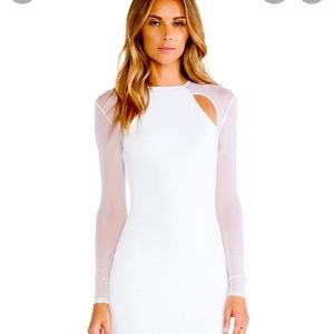 Nookie white long sleeve sheer dress